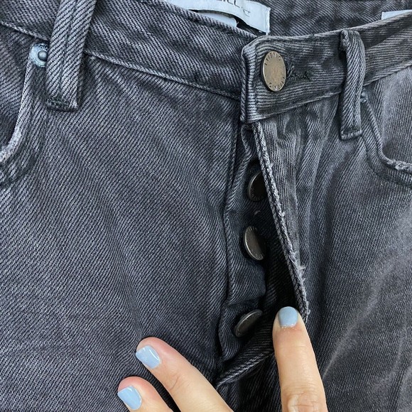 O’NEILL  jeans women’ High Rise denim gray/black Flayed Straight Crop Sz#28 NWT - Picture 11 of 12